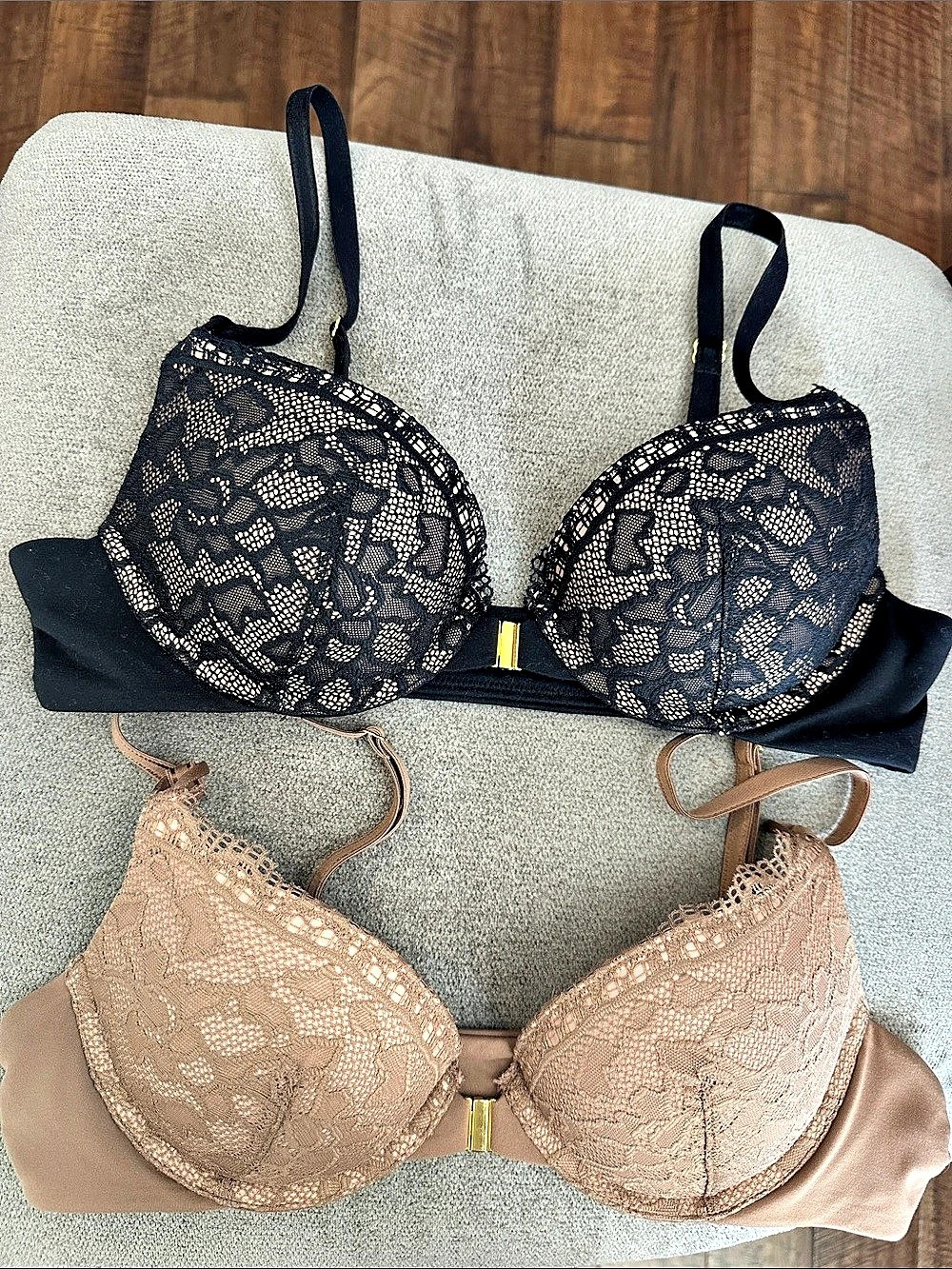 Soma Embraceable Push Up Bra Set 34A Black & Brown
